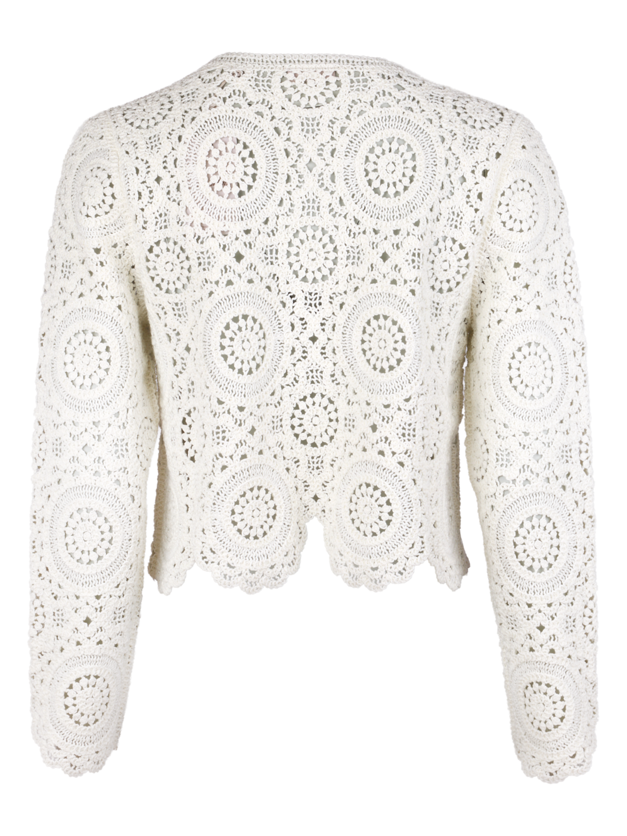 Lotta Crocheted Cardigan Blouse, Offwhite