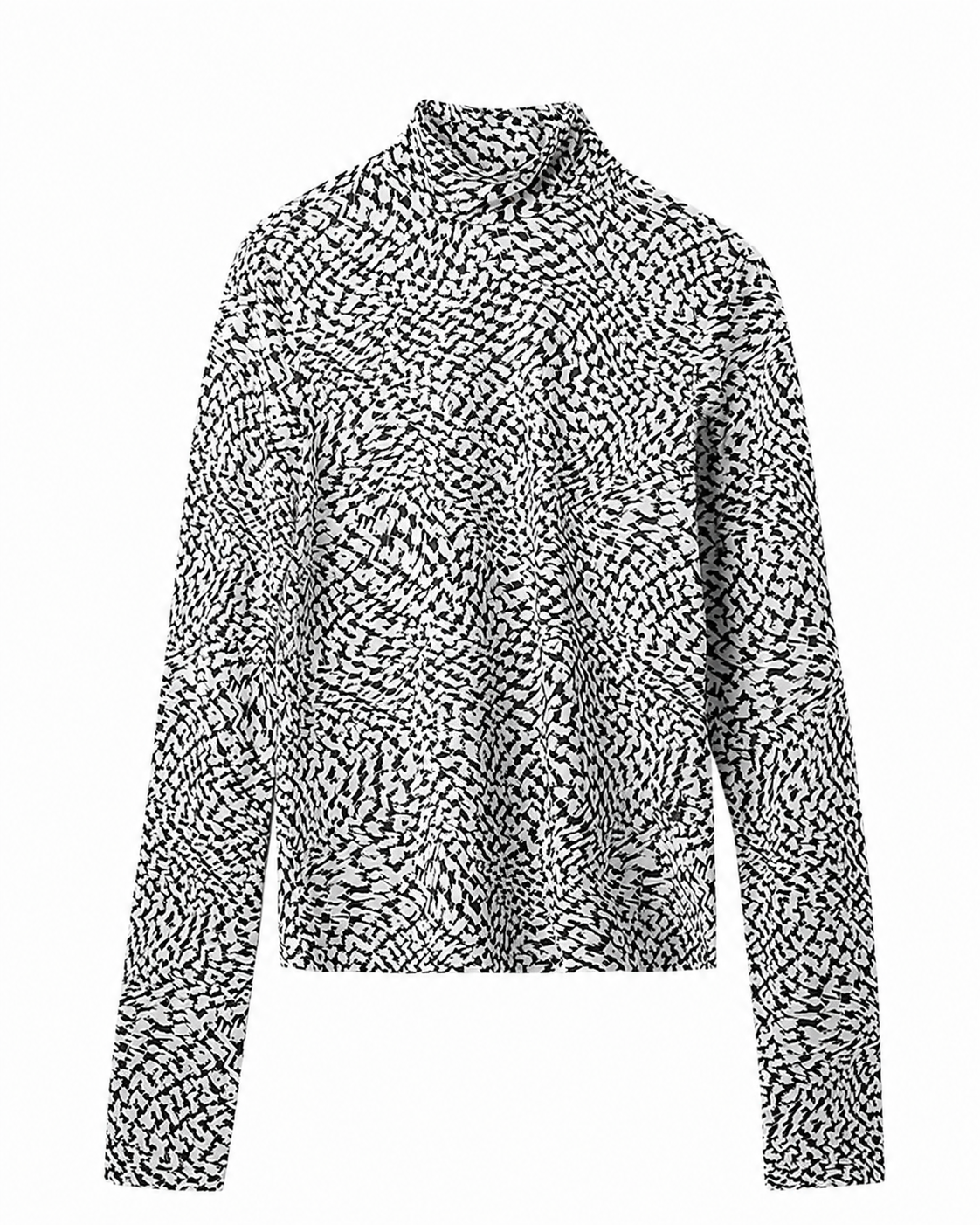 Telia Rollkragenpullover, Schwarz/Weiß Swoosh