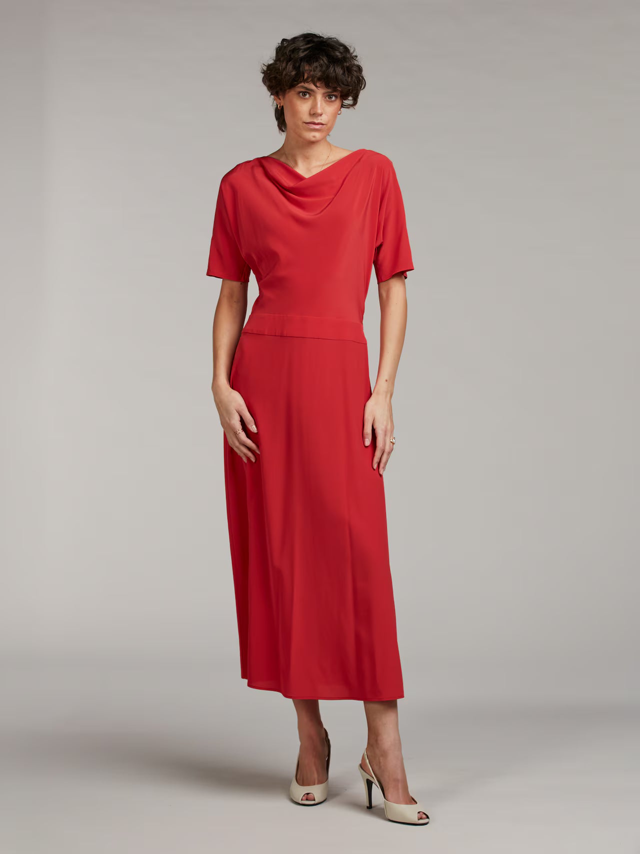 Jessa Silk Dress, Red