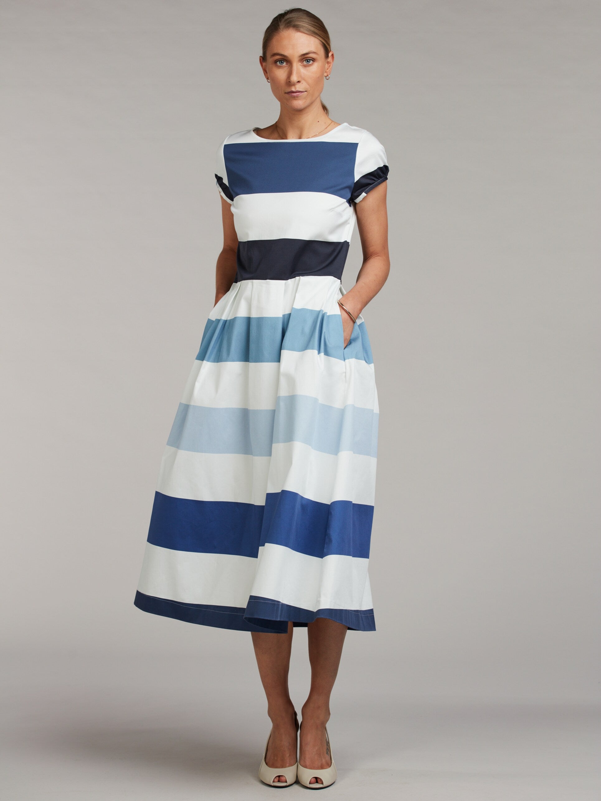 Lovisa Striped Dress, Blue / White