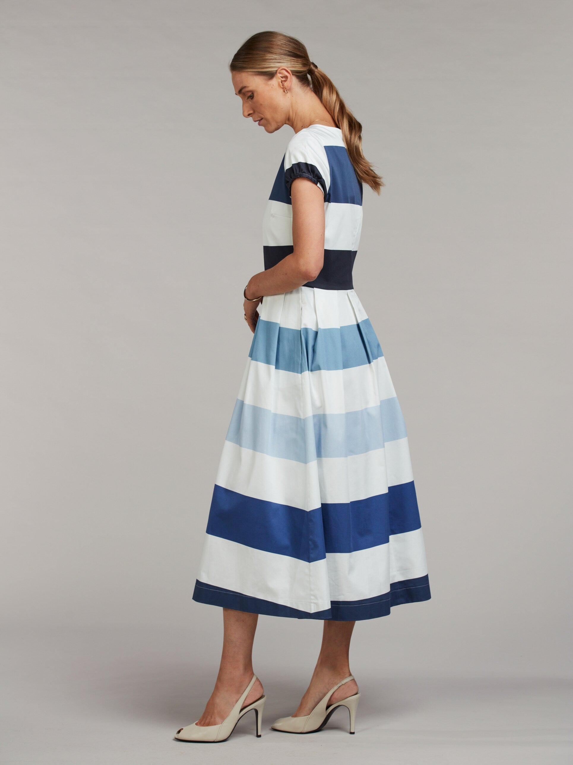 Lovisa Striped Dress, Blue / White