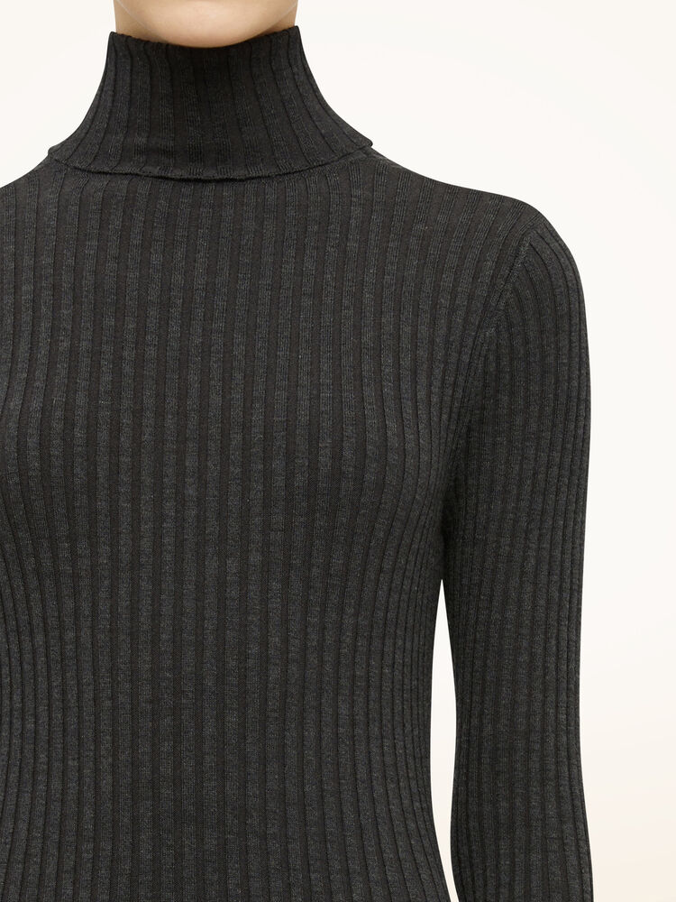 Merinoullsklänning, gråmelerad