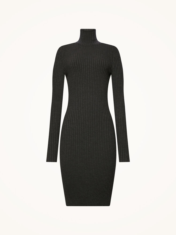 Merinoullsklänning, gråmelerad