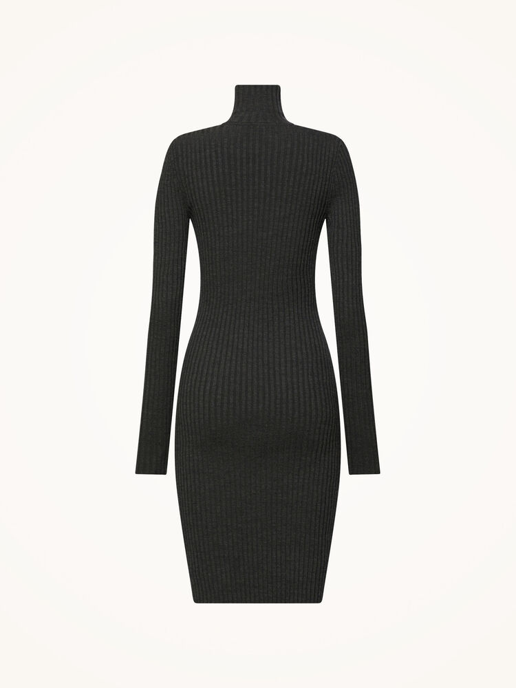 Merinoullsklänning, gråmelerad