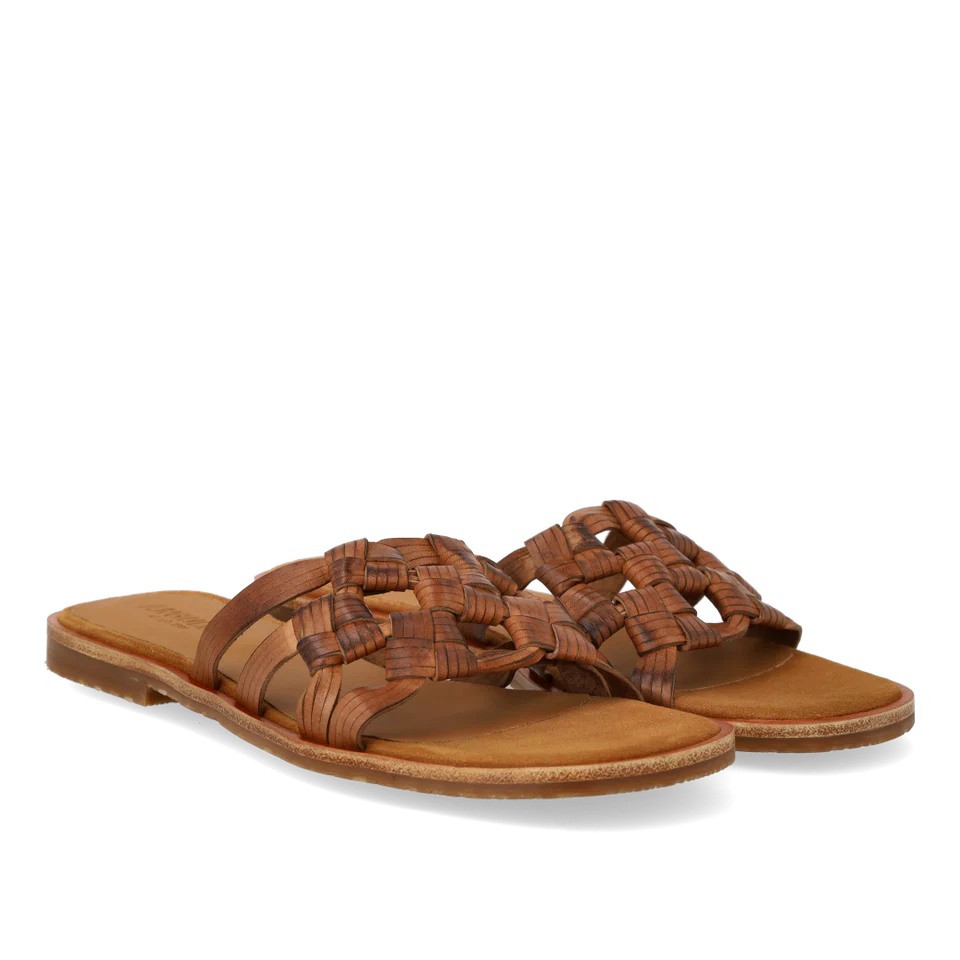 Slip-in sandal with braid detail, Tan / Brown