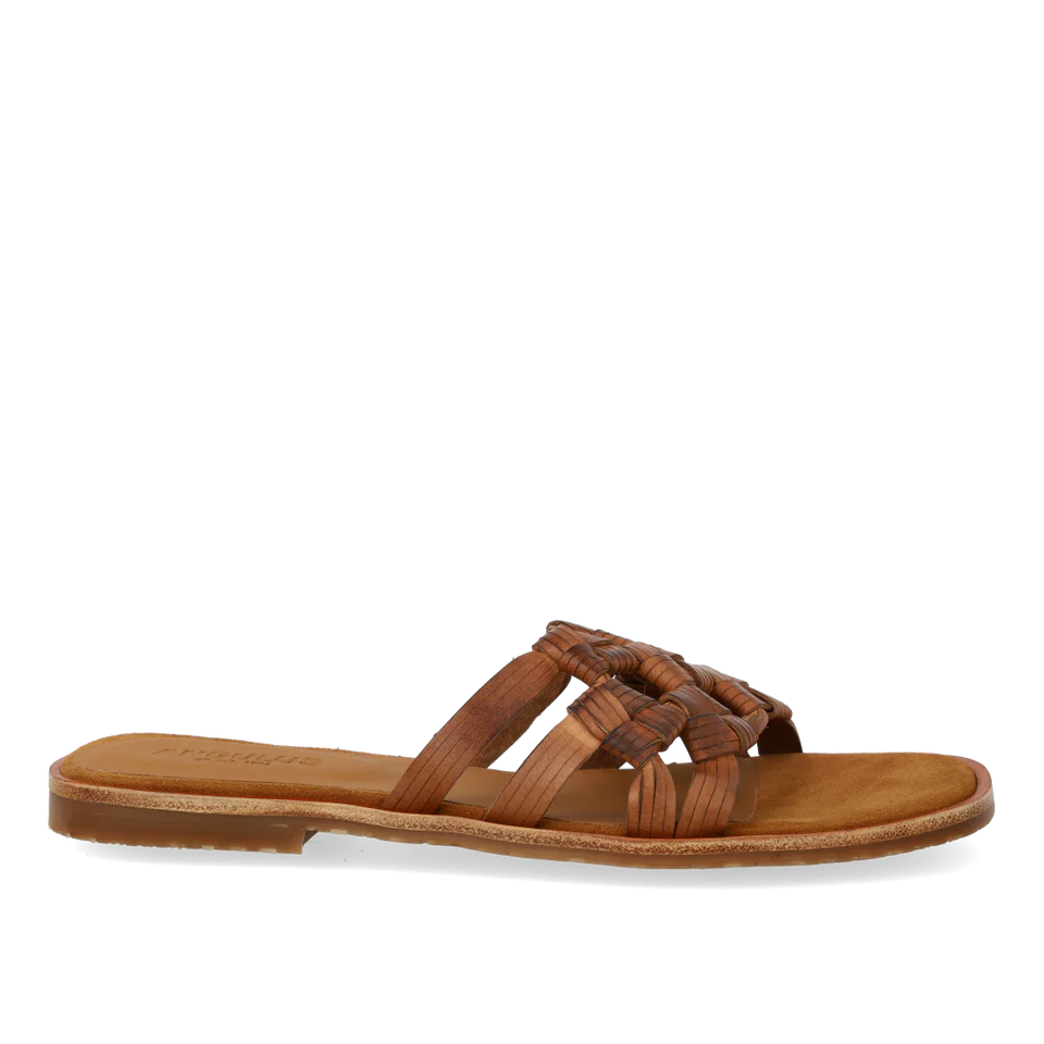 Slip-in sandal with braid detail, Tan / Brown
