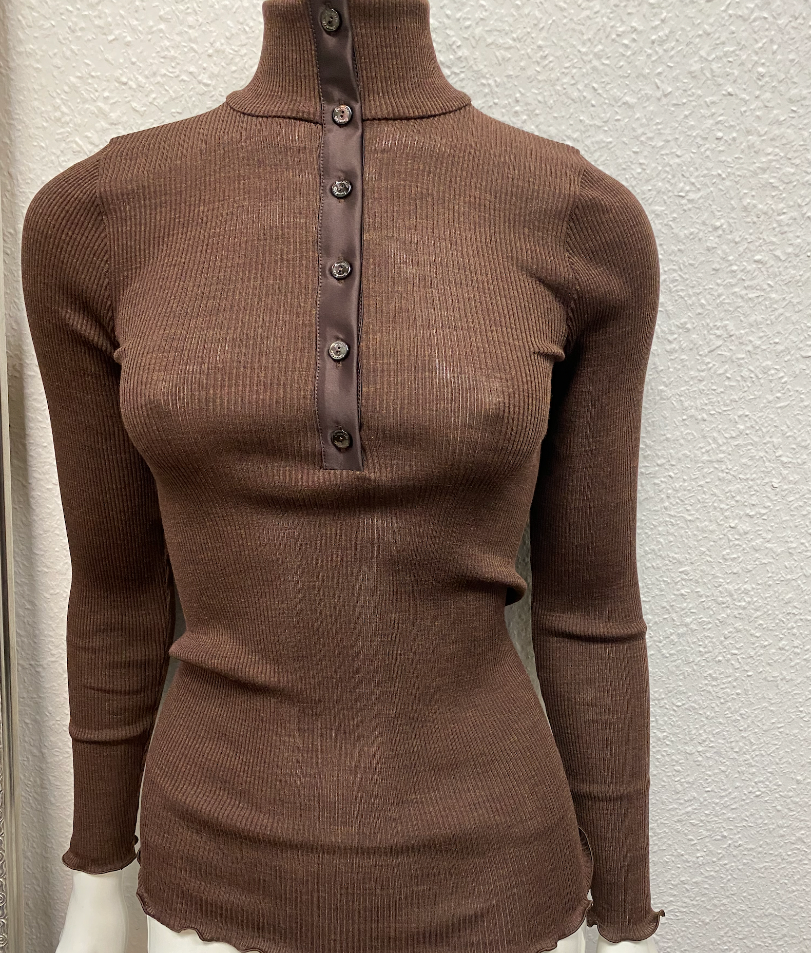 Longsleeves Shirt Collo Alto, Brown