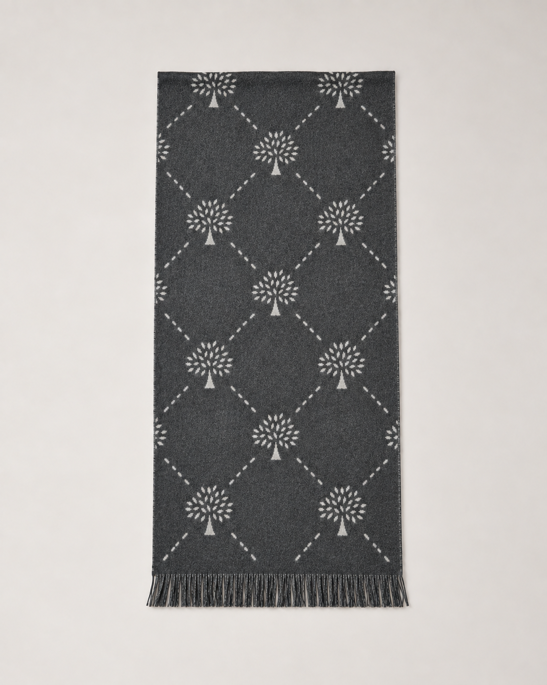 Diamond Tree Jacquard Wool Scarf