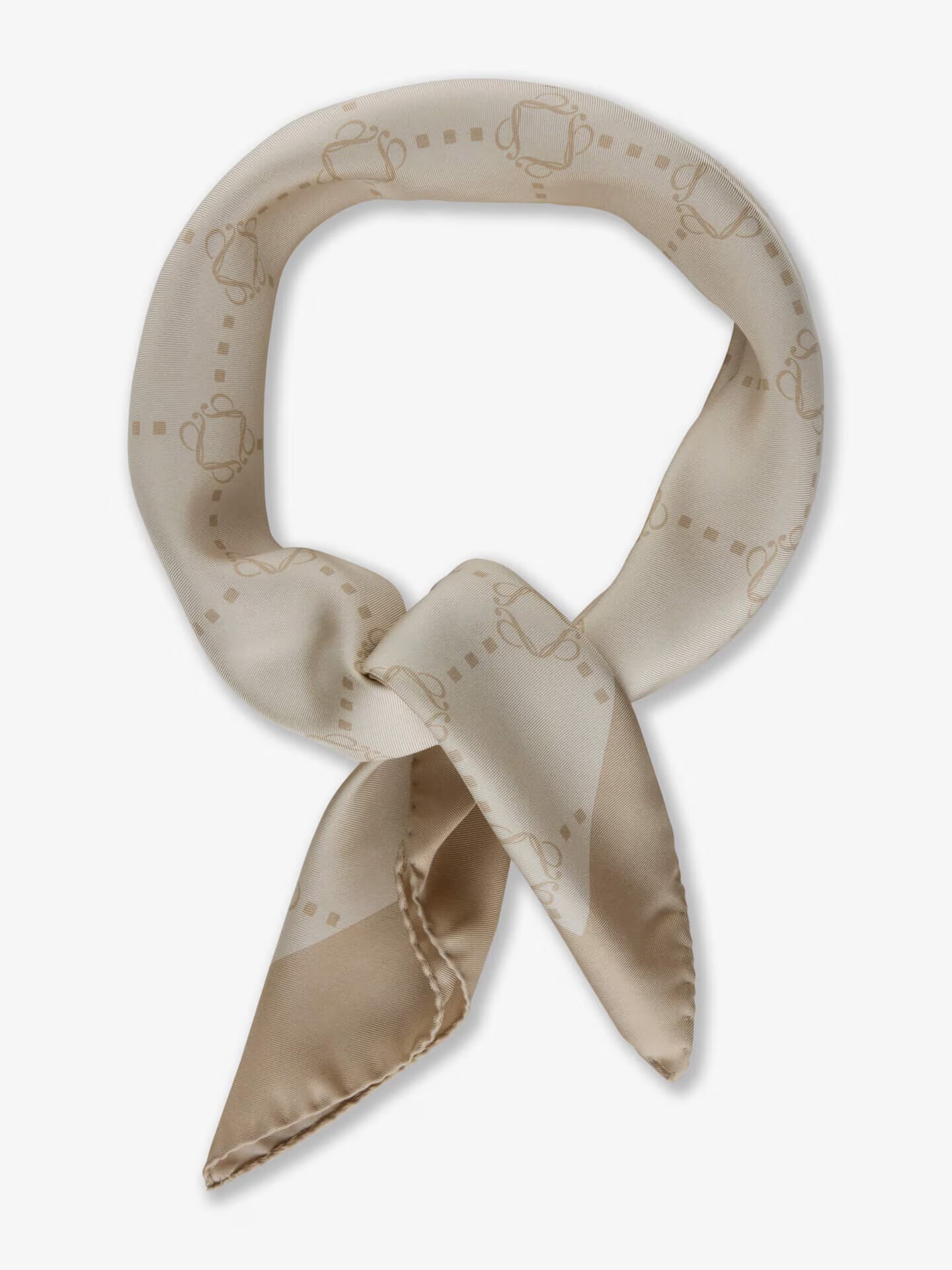 Champagne mønstret tørklæde i silke