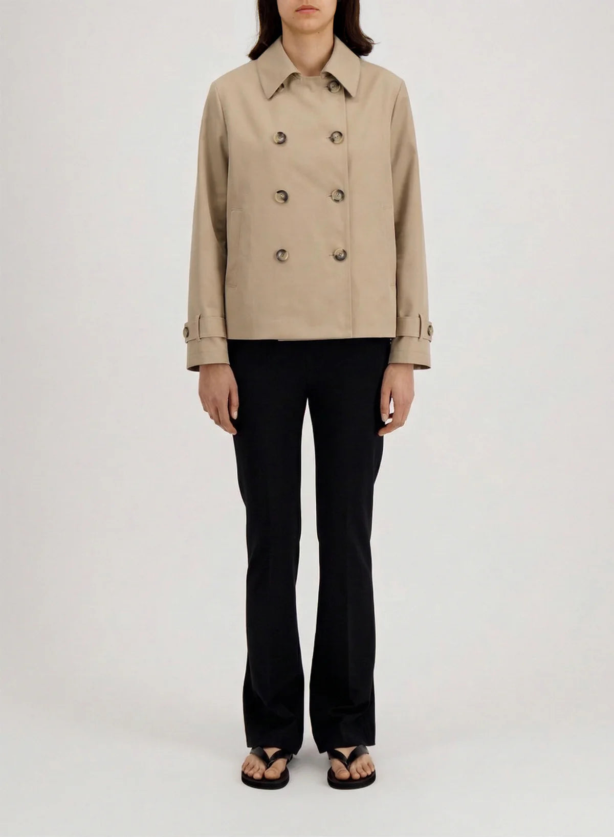 Cropped Trench Coat, Light Technic