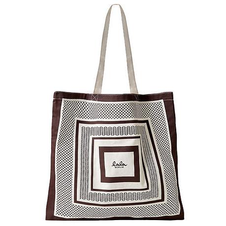 Toteväska i kanvas Maja - Heritage Stripe Brun