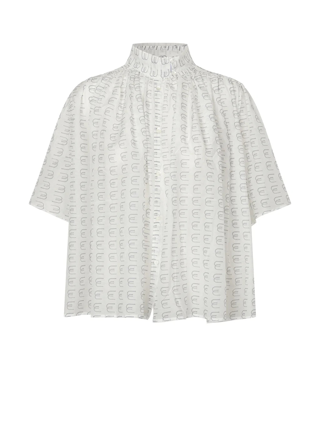 Carmen Sidenblus, Vit - Grå Logotyp