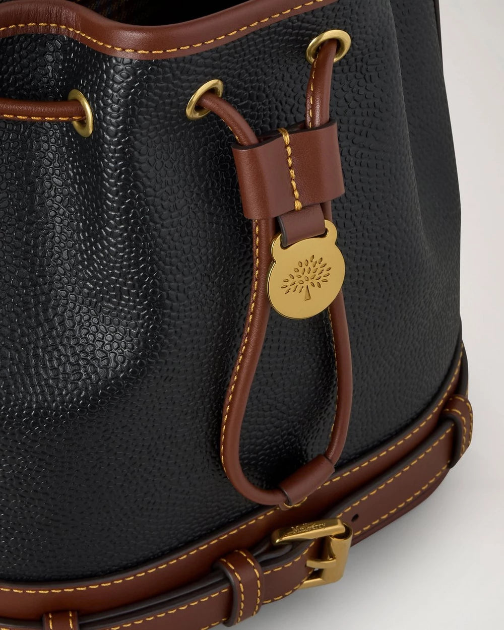 Kleiner Scotchgrain-Eimer, Schwarz/Cognac