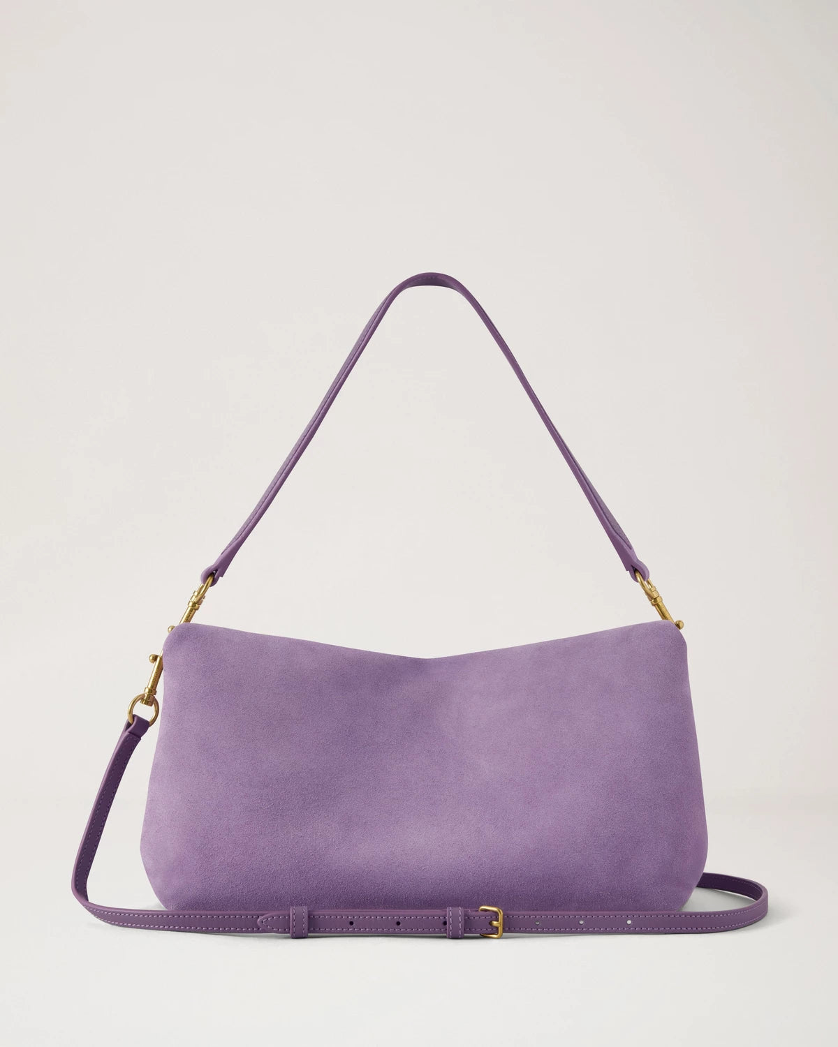 Delilah Flap Suede Bag, Lilac Haze