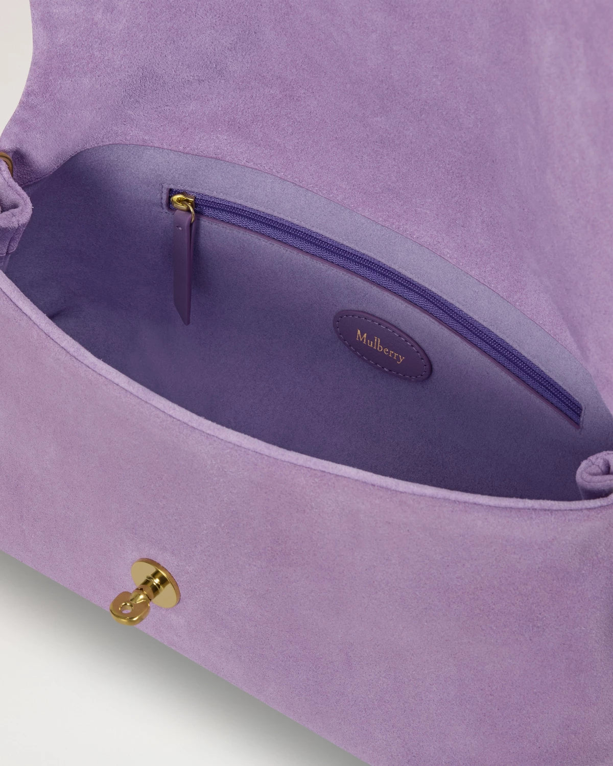 Delilah Flap Suede Bag, Lilac Haze