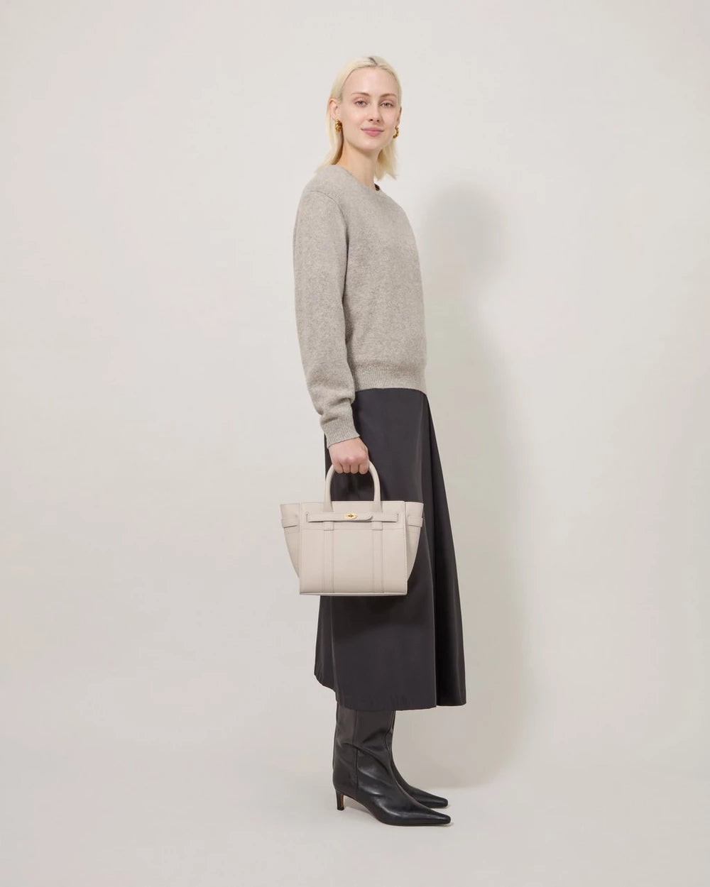 Mini Zipped Bayswater, Chalk