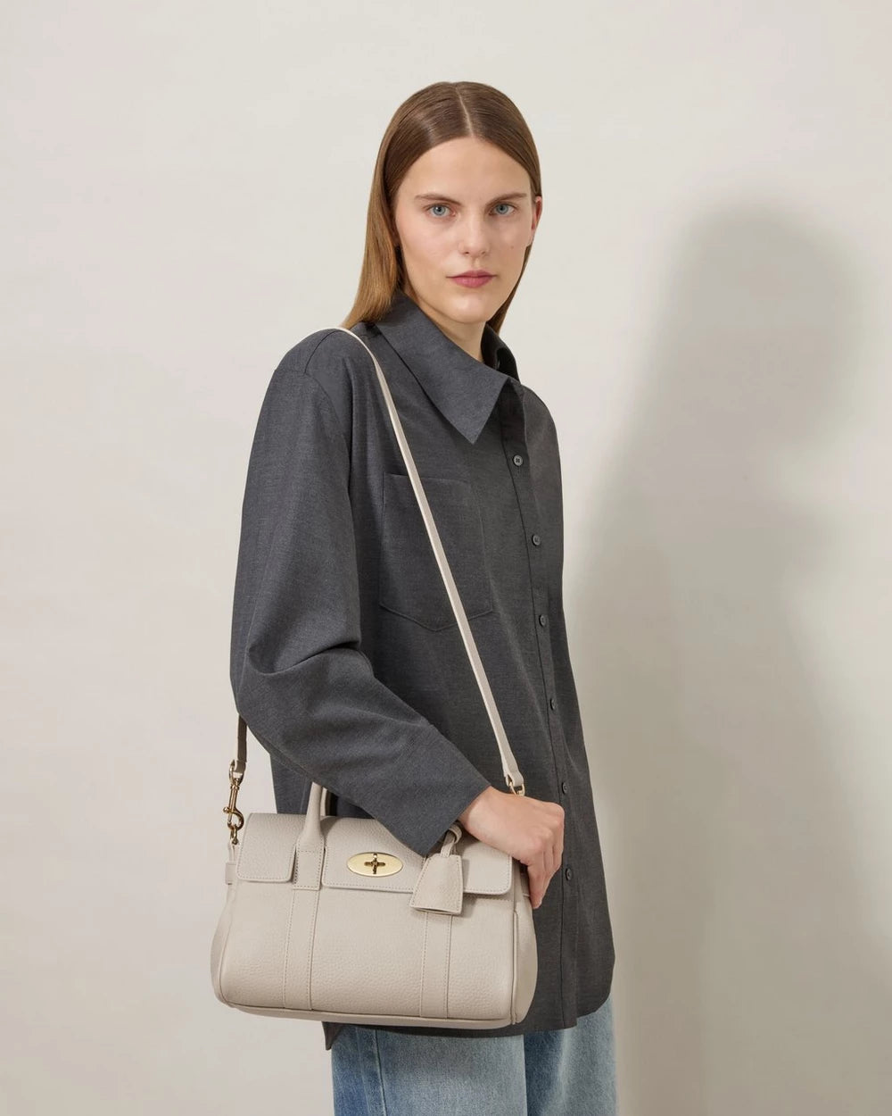 Small Bayswater Satchelbag, Chalk