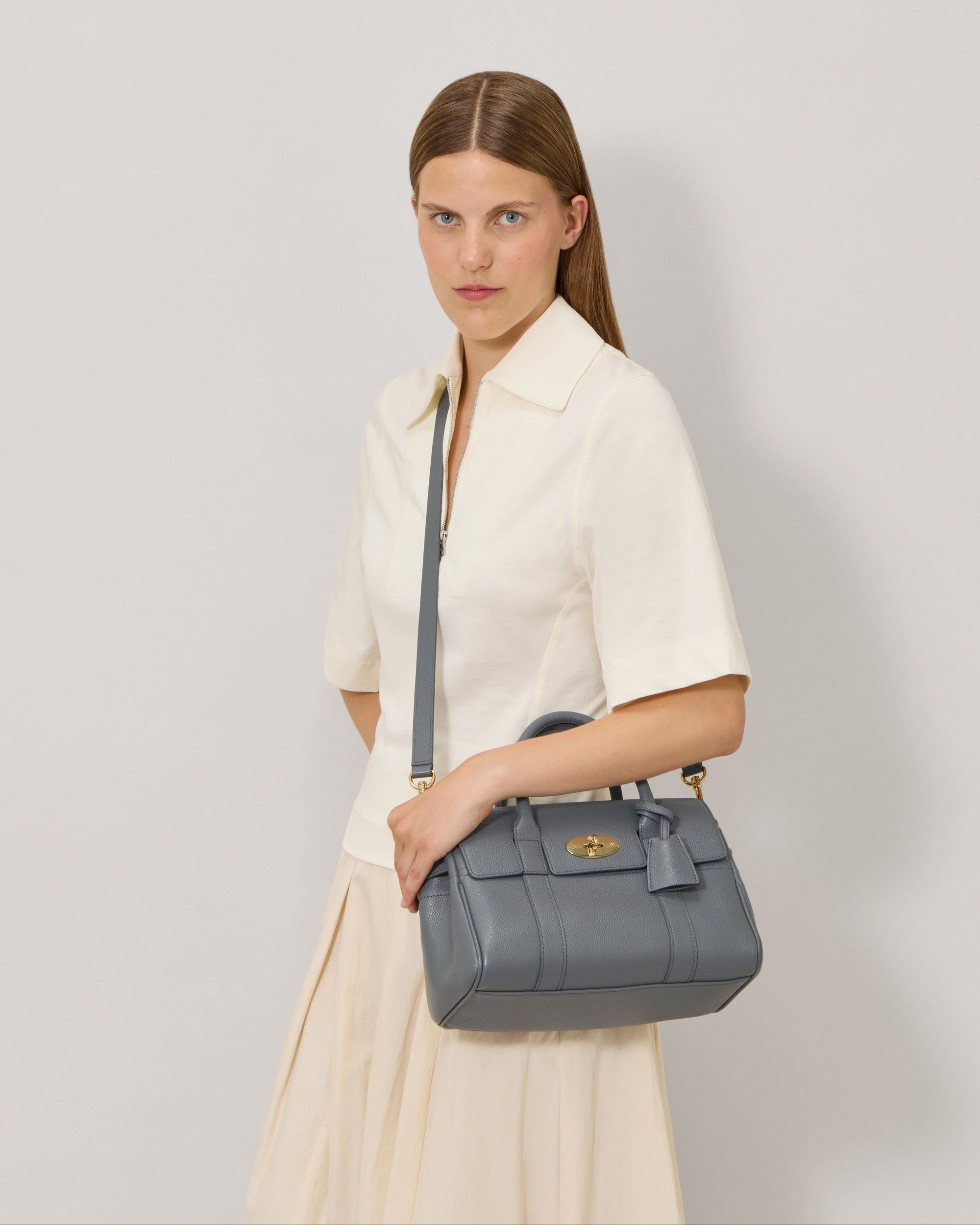 Small Bayswater Satchel, Foggy Grey