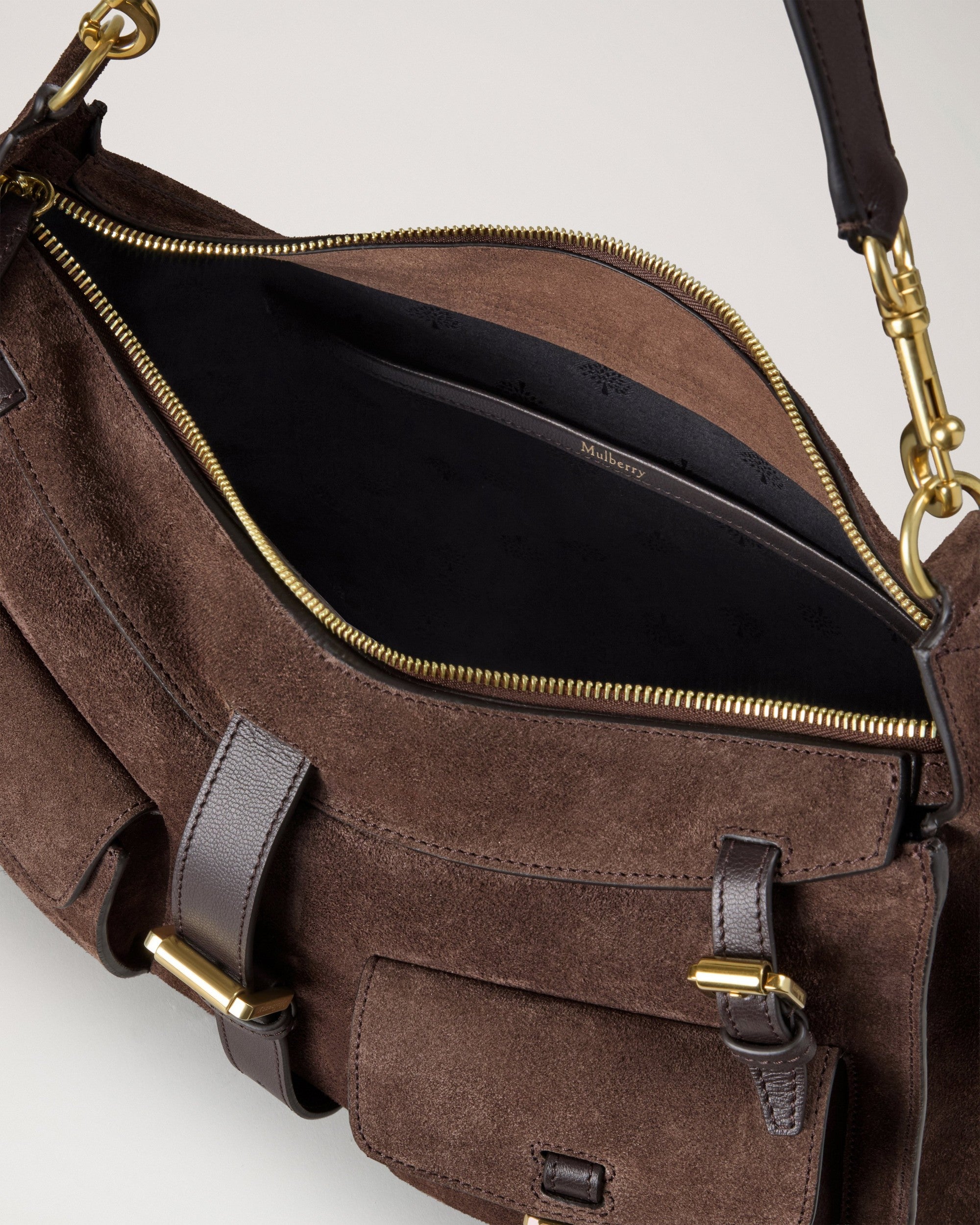 Roxanne Axelväska Mocka, Choklad