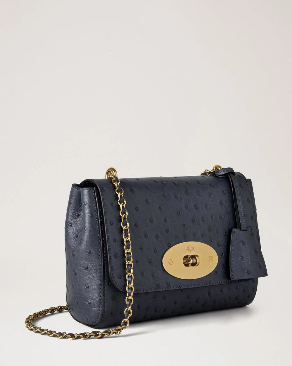 Lily Ostrich Print, Stormy Blue