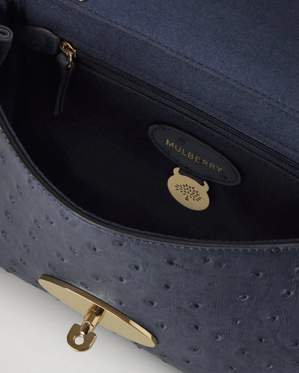 Lily Ostrich Print, Stormy Blue