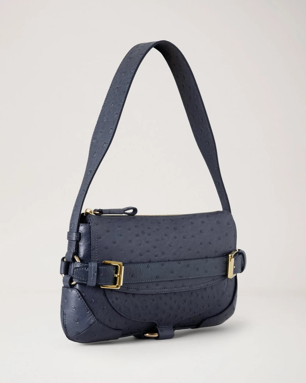 Lennox Shoulder Ostrich Print, Stormig Blå