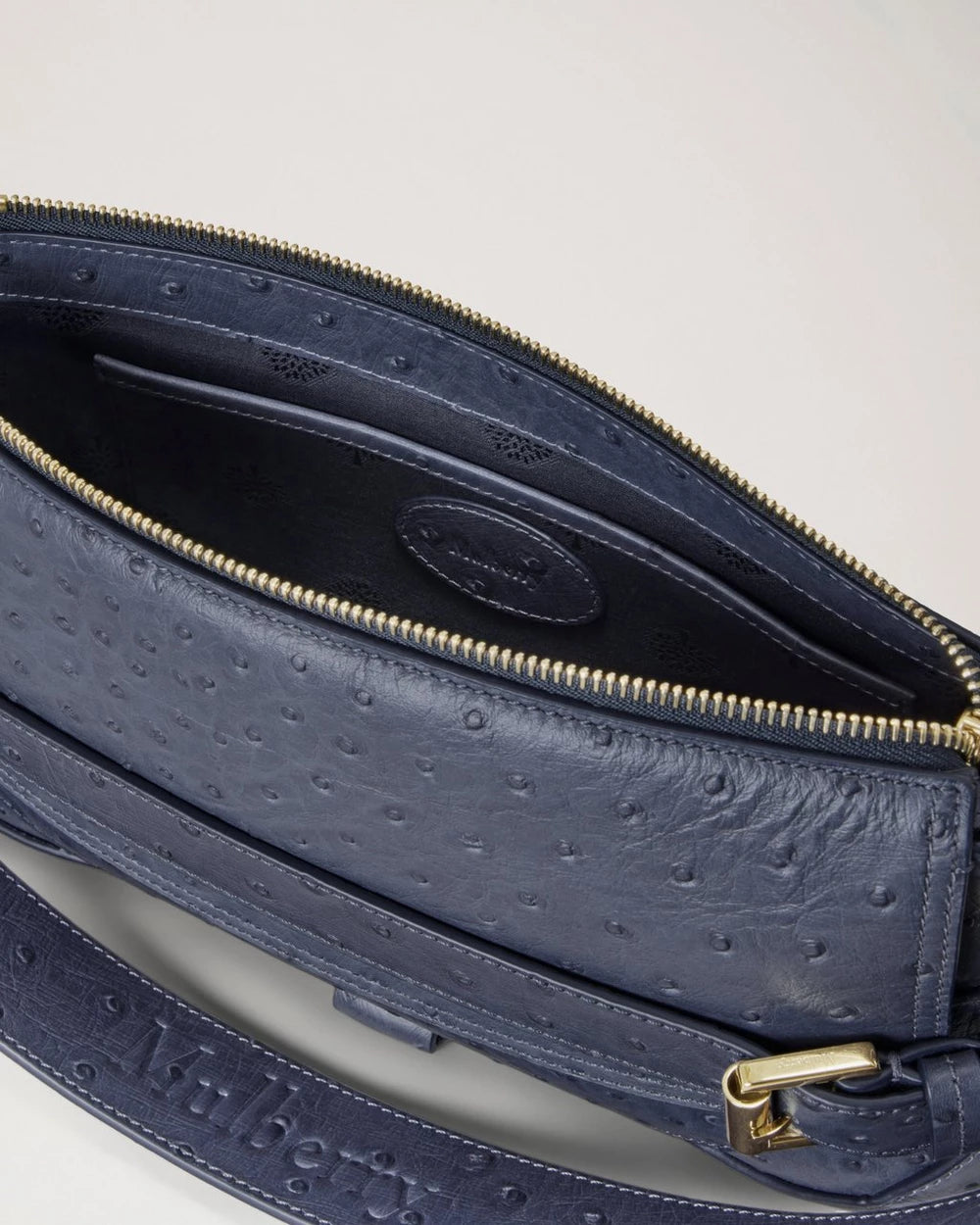 Lennox Shoulder Ostrich Print, Stormig Blå