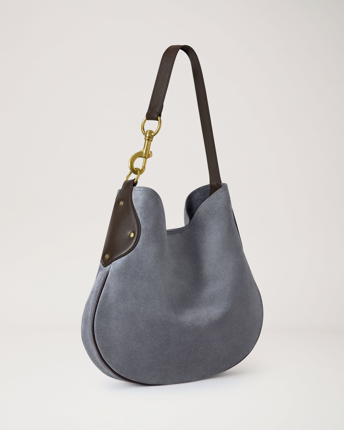 Hackney Shoulderbag in Suede, Foggy Grey