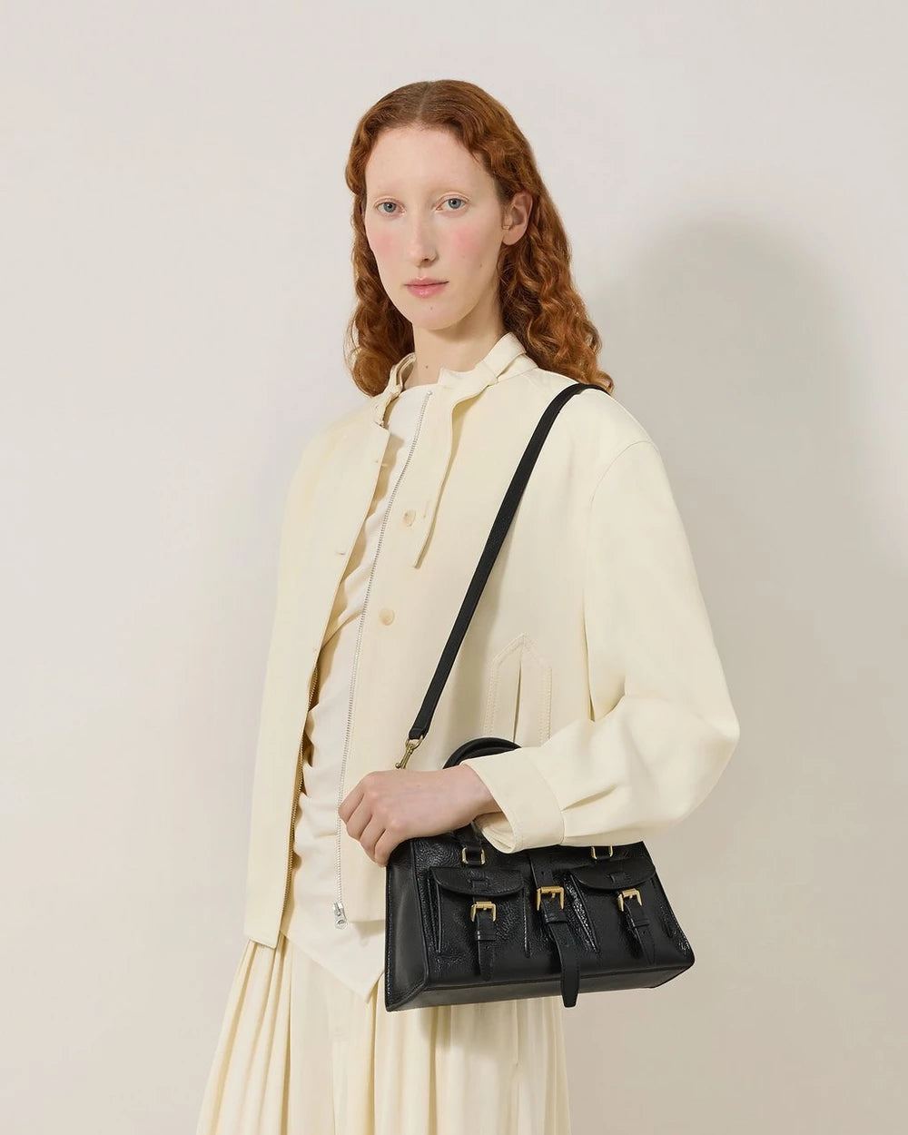 Small Roxanne High Shine Leather, Black