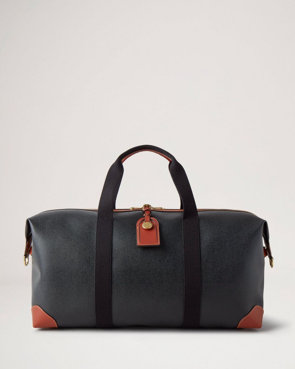 Heritage Medium Clipper Weekender, Black-Cognac