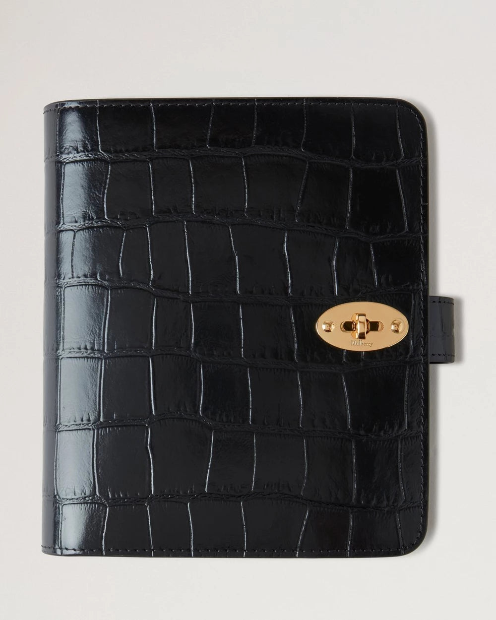 Postman´s Lock Agenda, Shiny Small Croc, Black