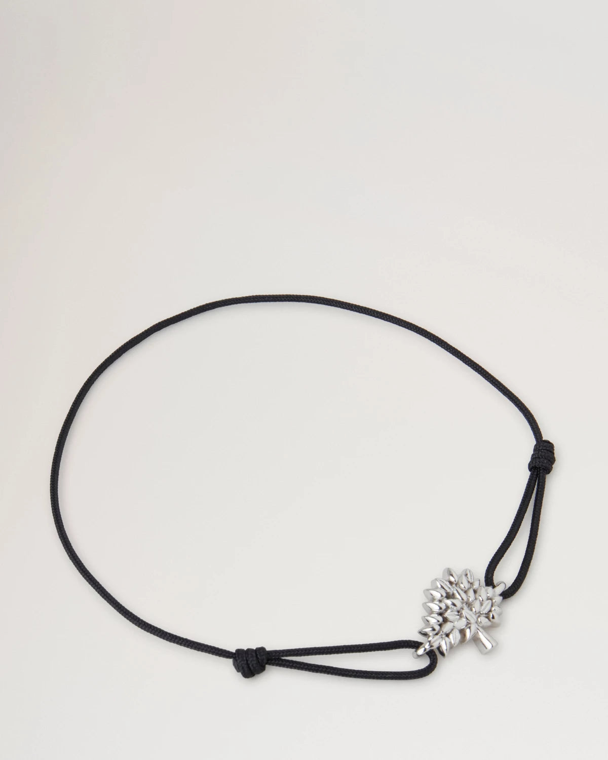 Baumkordelarmband, Silber - Schwarz