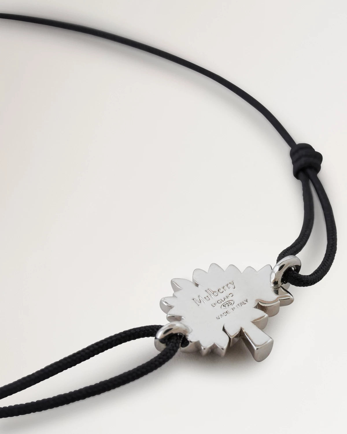 Baumkordelarmband, Silber - Schwarz