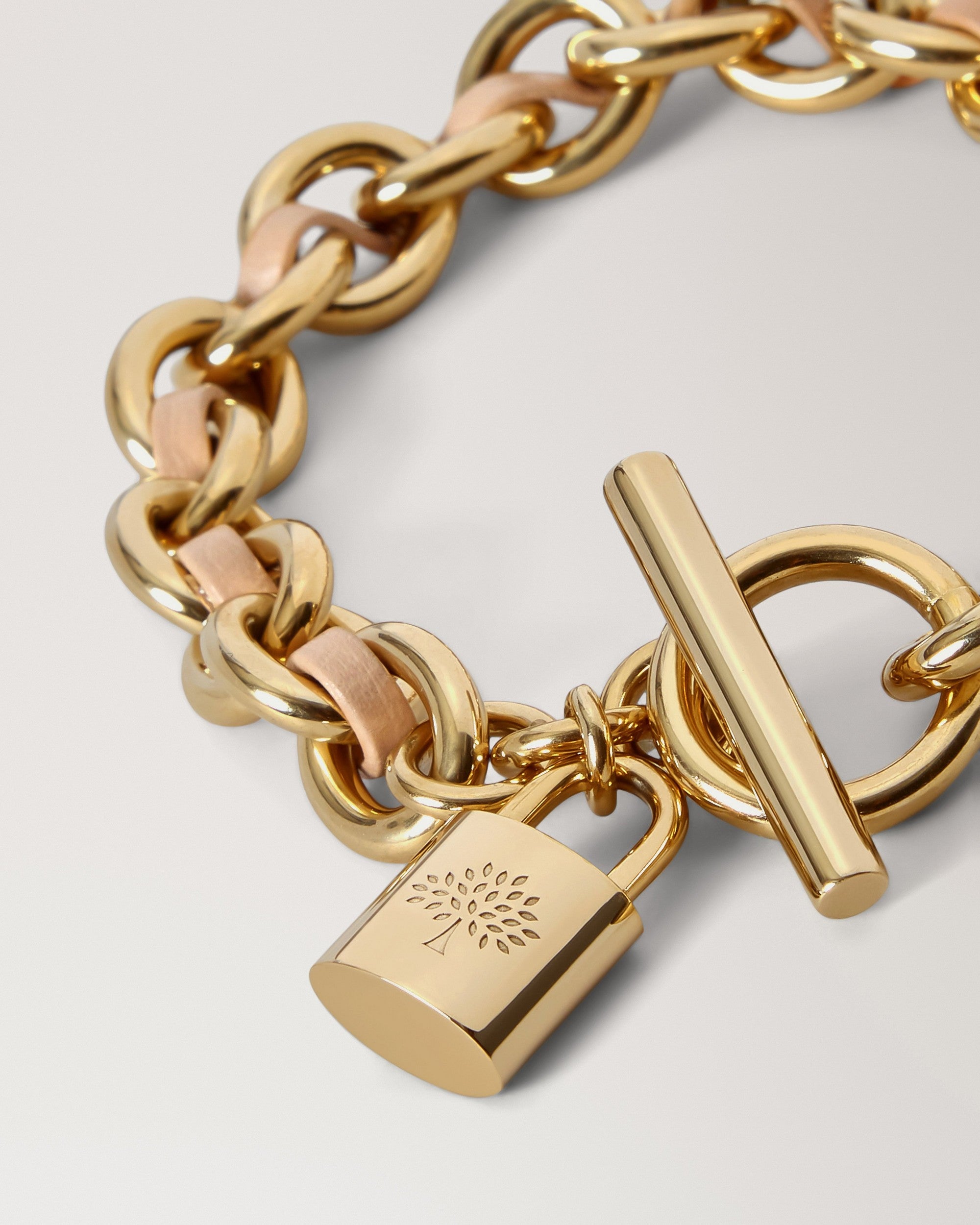 Lily Leather Chain Bracelet, Crumpet