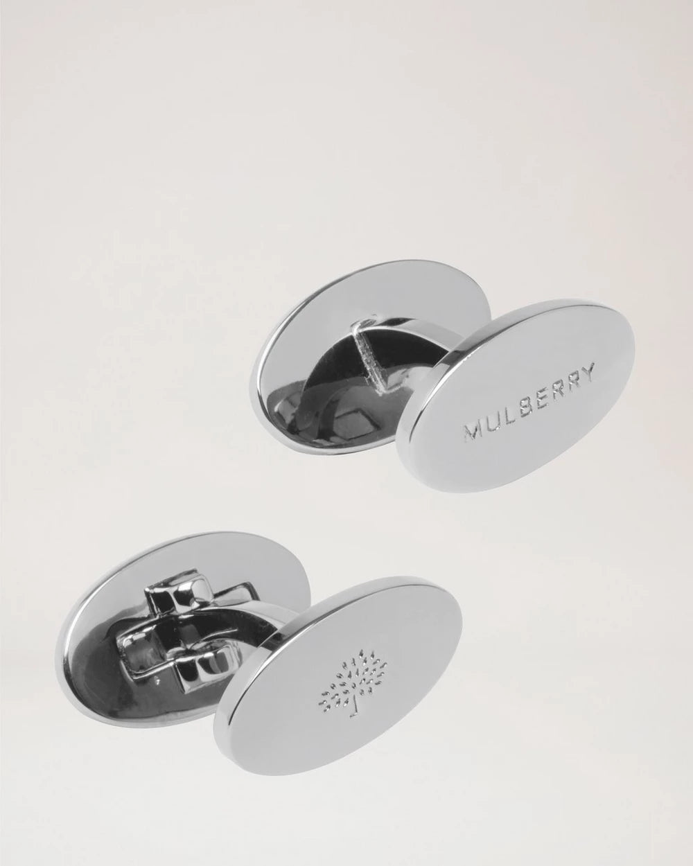 Oval Reversible Cufflinks, Silver