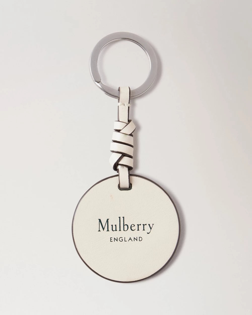 Tree Leather Keyring, Mulberry Green- Eggshell