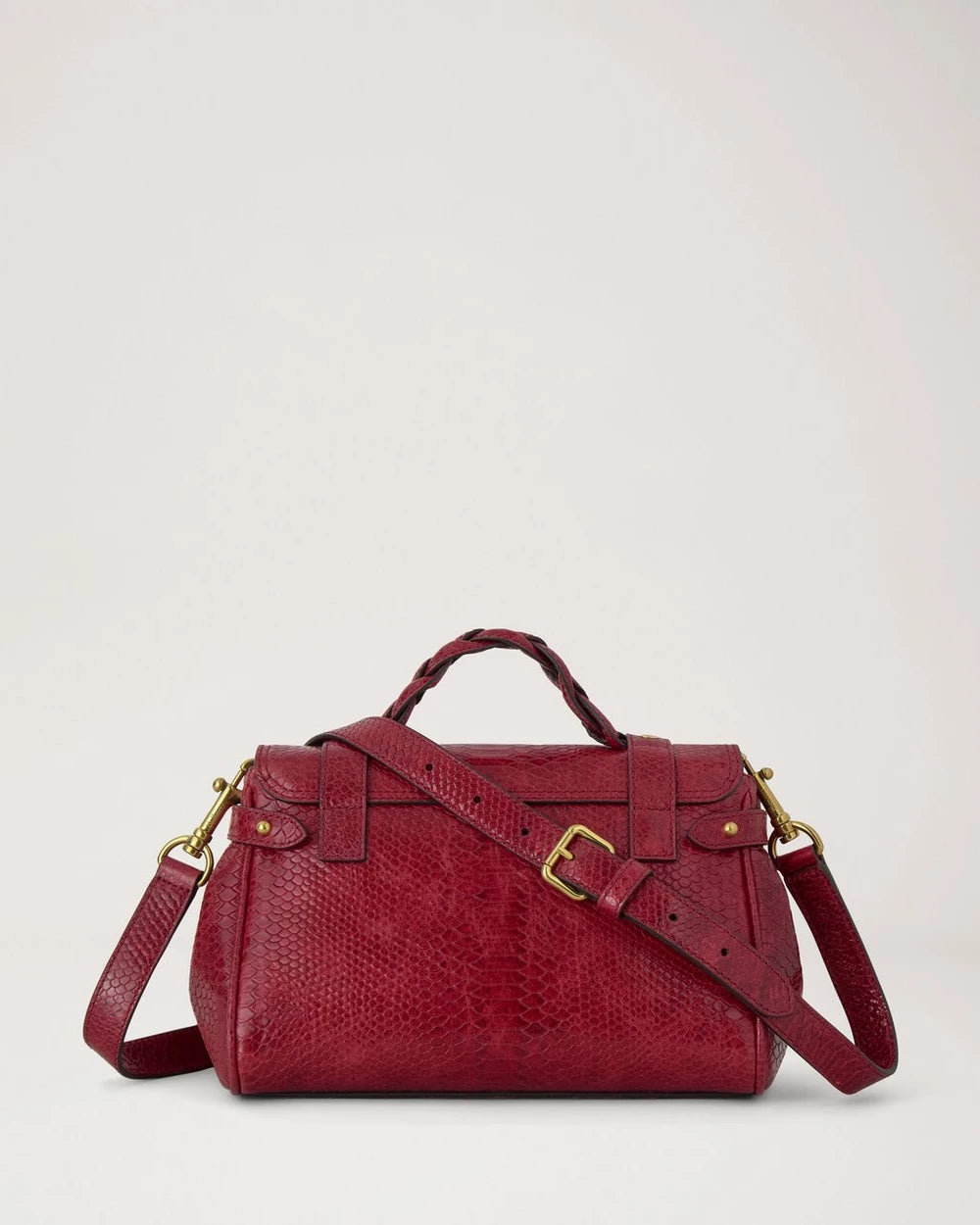 Mini Alexa Waxed Snake Print, Apple Red