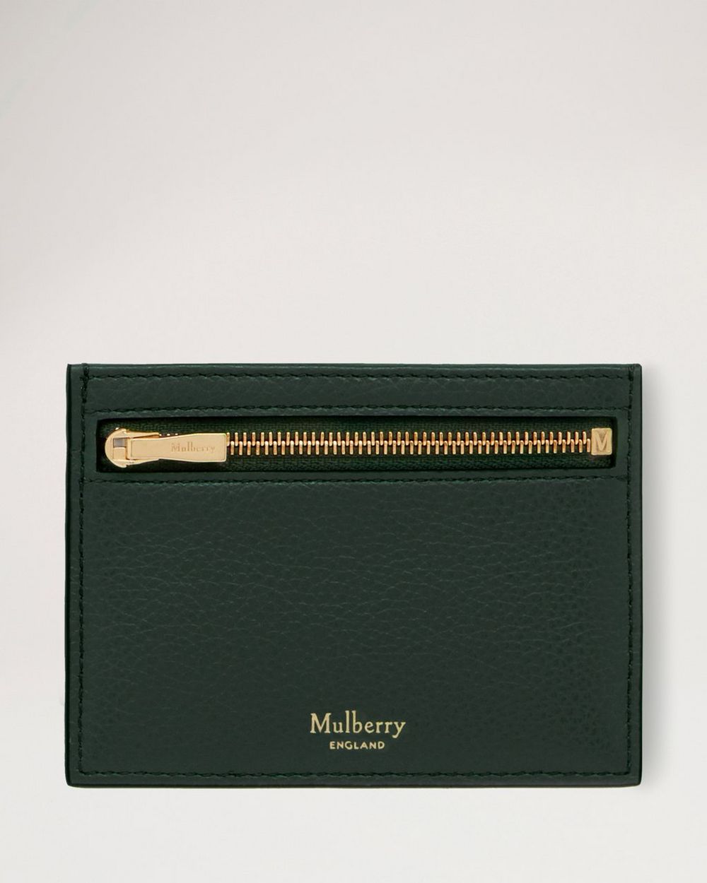 Zipped Credit Card Slip, Mulberry Green