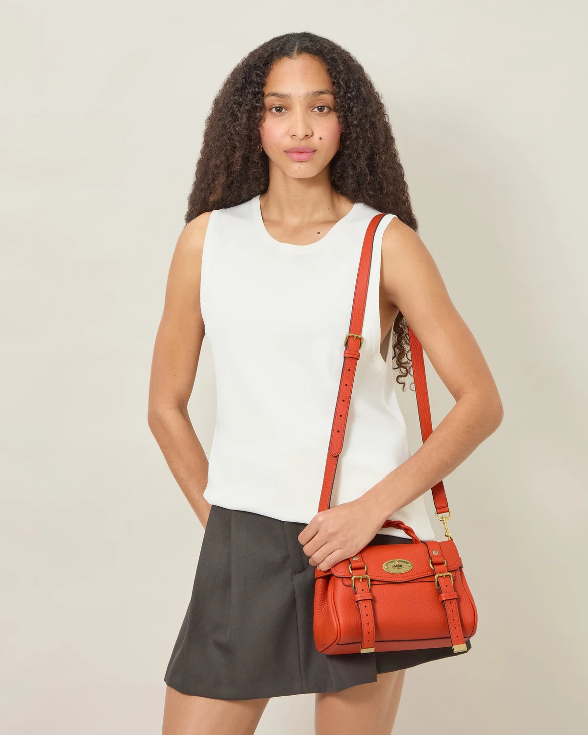 Mini Alexa Coral Orange Heavy Grain