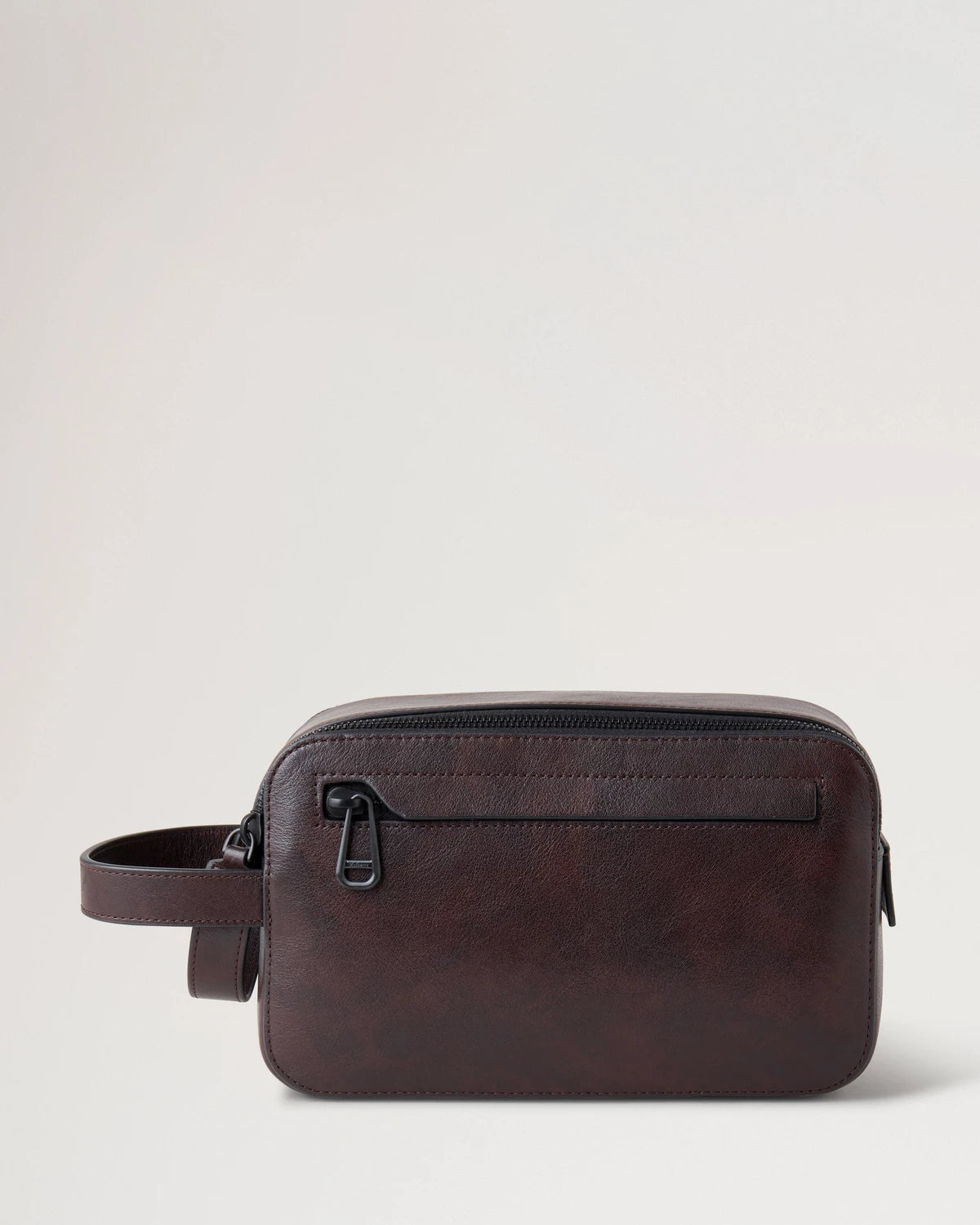 Double Zipped Wash Case, Dark Chocolate