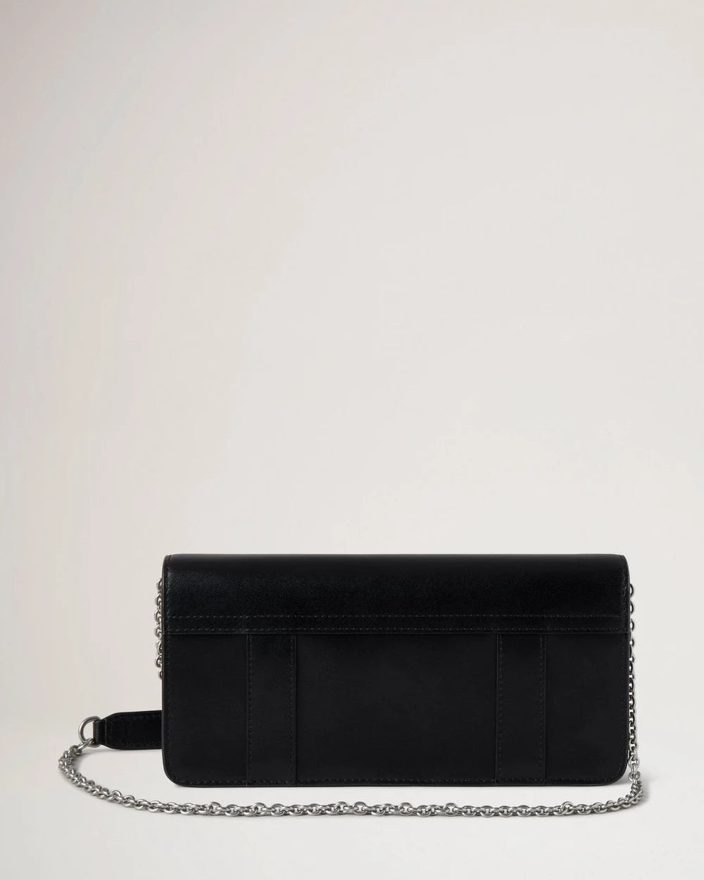 East West Bayswater Clutch, Black Shiny Smooth Classic Calf