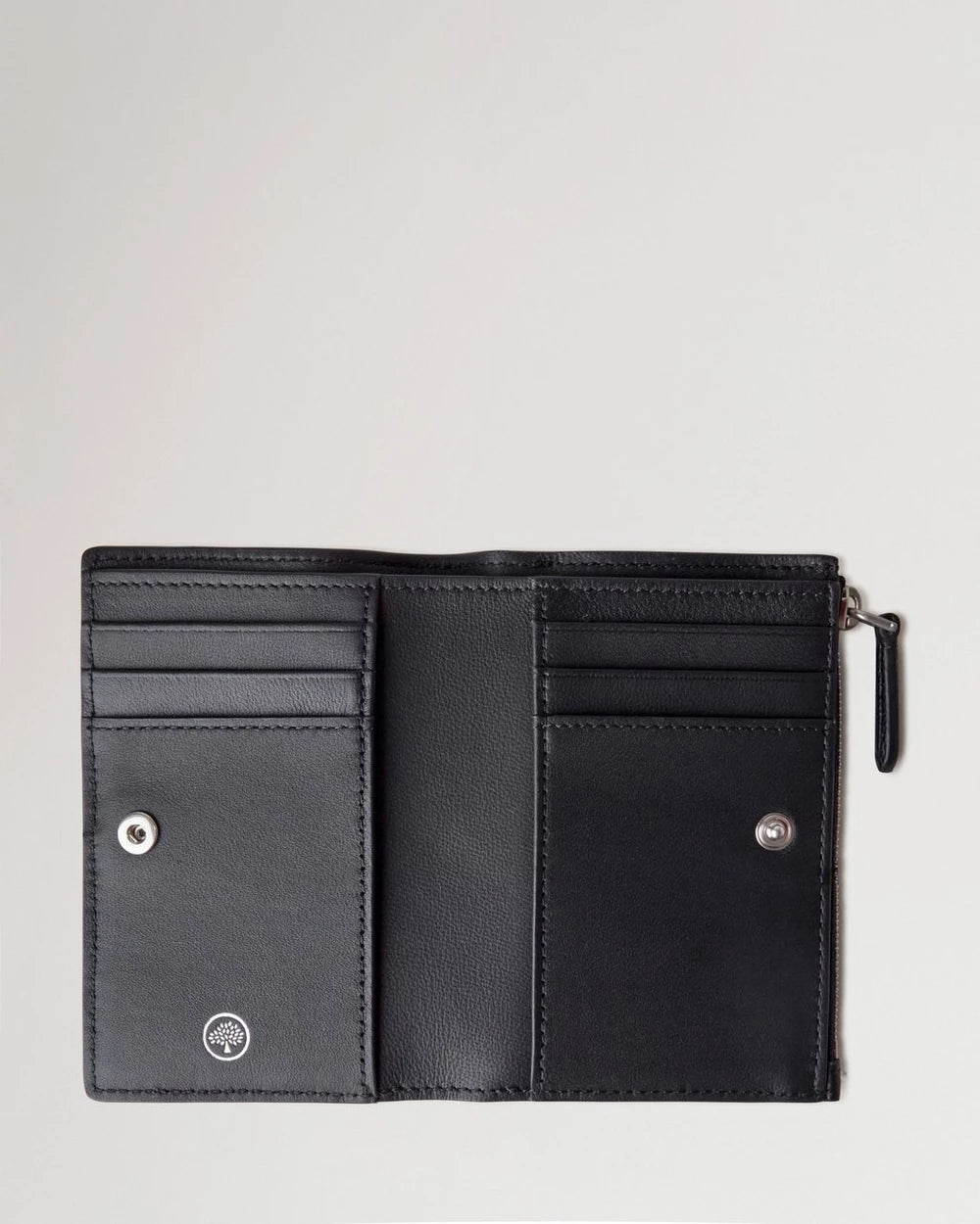 Continental Bífold Zipped Wallet, Black