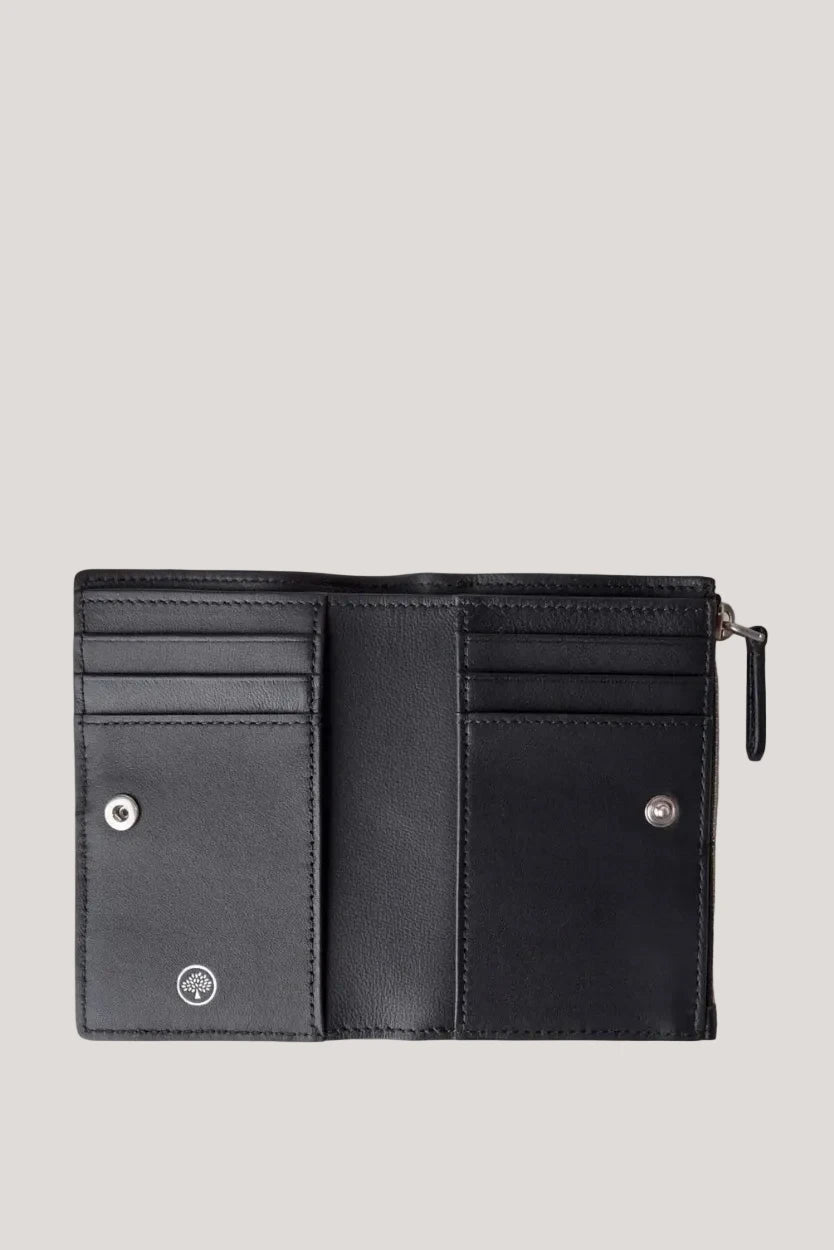 Continental B-Fold Geldbörse mit Reißverschluss, Schwarz