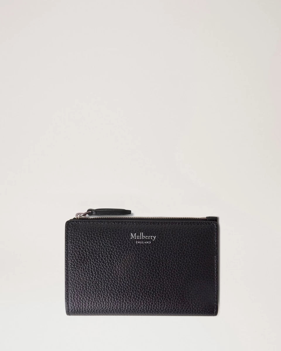 Continental Bífold Zipped Wallet, Black