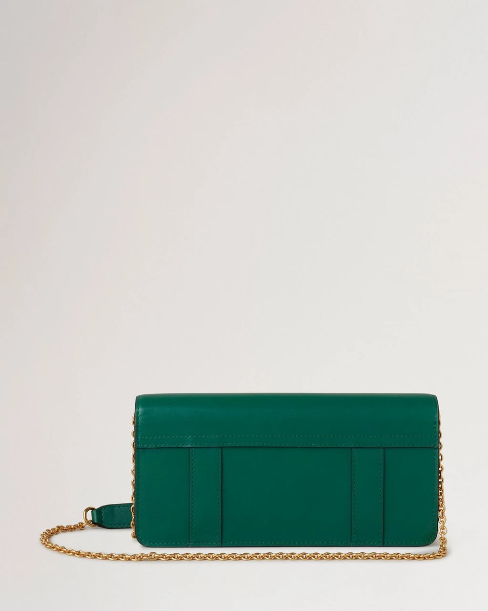 East West Bayswater Clutch, High Gloss Leather, Malachite