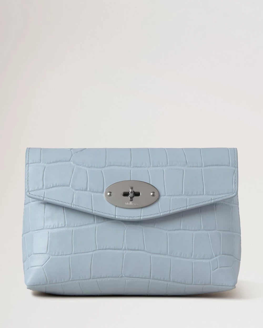 Darley Cosmetic Pouch, Poplin Blue Shiny Small Croc