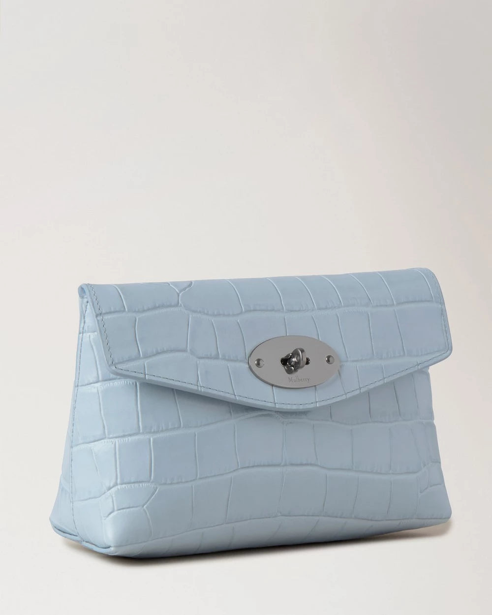 Darley Cosmetic Pouch, Poplin Blue Shiny Small Croc