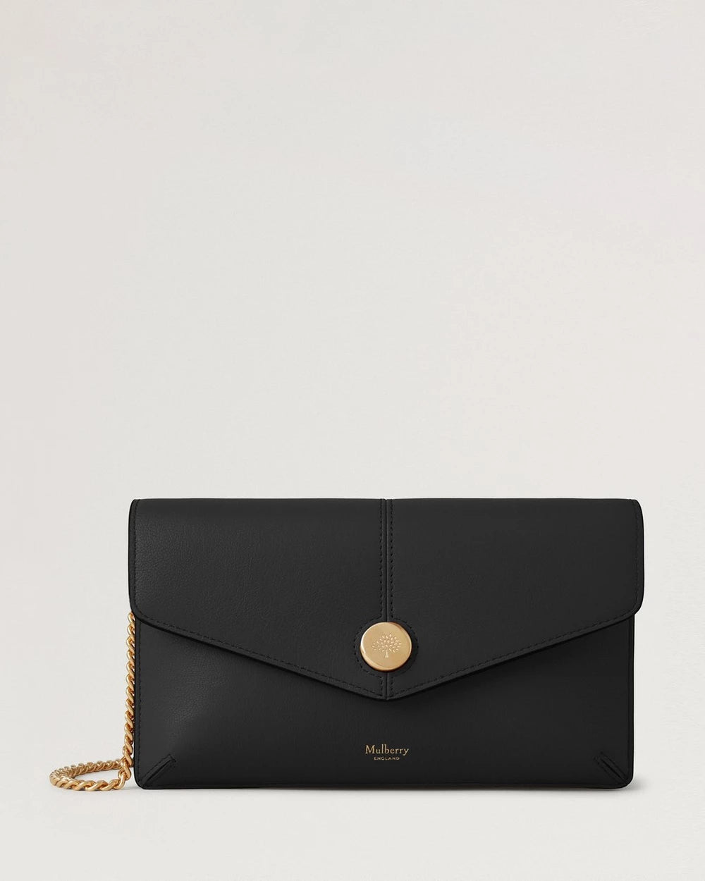 Press Stud Pochette On Chain, Black