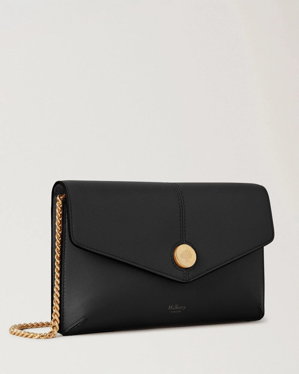 Press Stud Pochette On Chain, Black