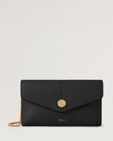 Mulberry Press Stud Pochette On Chain, Black